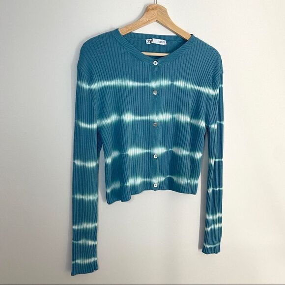 ZARA tie dye long sleeve button down cardigan - Picture 3 of 7